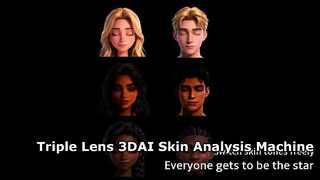 Triple Lens Facial Tester Scanner 19 Talen 8 Spectrale 3D AI Huidanalysemachine