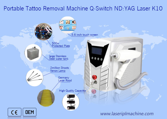 Draagbaar Q - van de de Tatoegeringsverwijdering van de Schakelaarlaser de Machine Krachtige 500-1000V