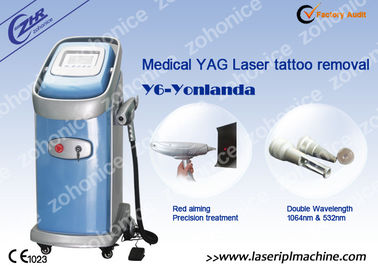 Double Rods Handpiece Q swtich Nd Yag 532nm Professionele Laser Tattoo Removal Machine