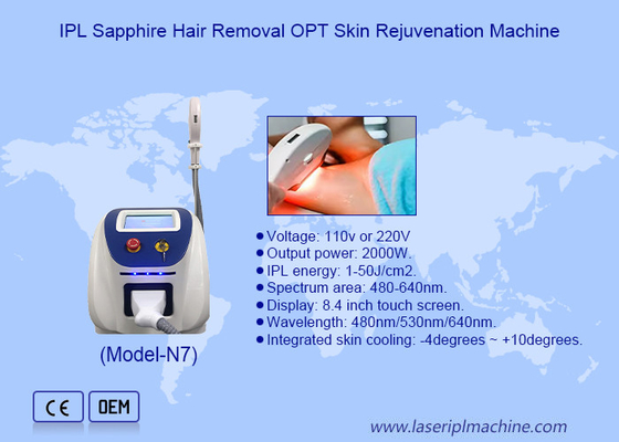 Crystal Material Sapphire IPL Laser Hair Removal Huidverjonging Machine