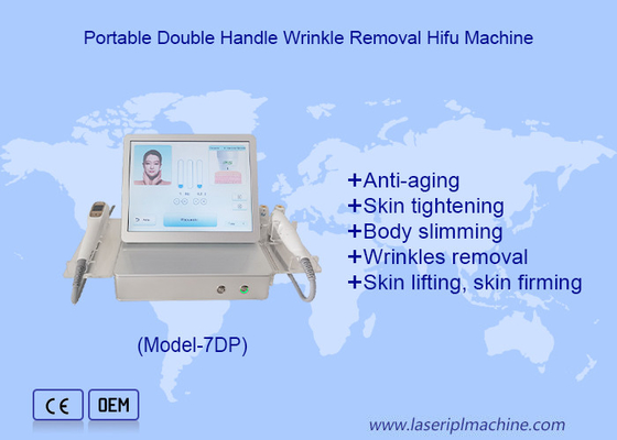 Dubbele handgrepen 7D Hifu 2 in 1 Ogen Lifting Skin Anti Aging 7D Afslankmachine