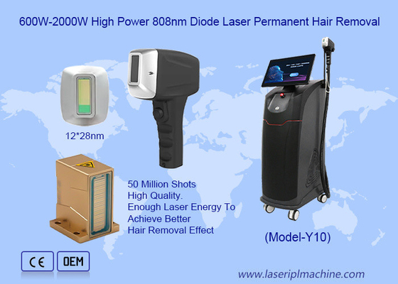 500W-1600W 4 golflengten voor alle huidkleuren 808nm diode laser ontharingsmachine
