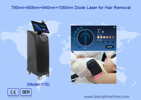 Pijnloze 15,6" aanraakscherm 808nm diode laser machine voor ontharing huid strakker maken