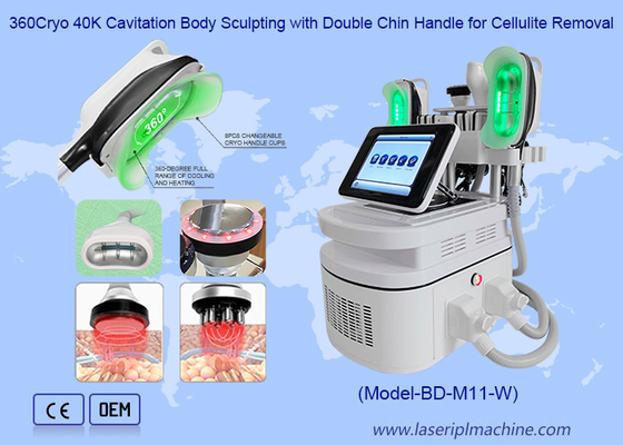 360 Cryo 40K Cavitatie Lichaamsculptuur Met Dubbele Kin Handle Voor Cellulitis Verwijdering