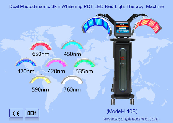 Dubbele fotodynamische huidverwitterende PDT LED-roodlichttherapie-machine
