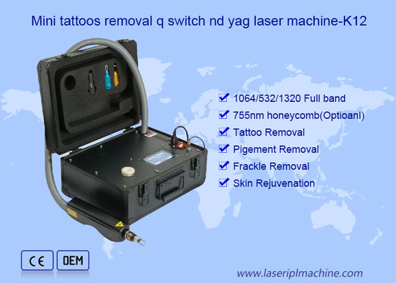 Mini draagbare Q-geschakelde ND YAG Laser Remove Tattoo Pigment Removal Machine