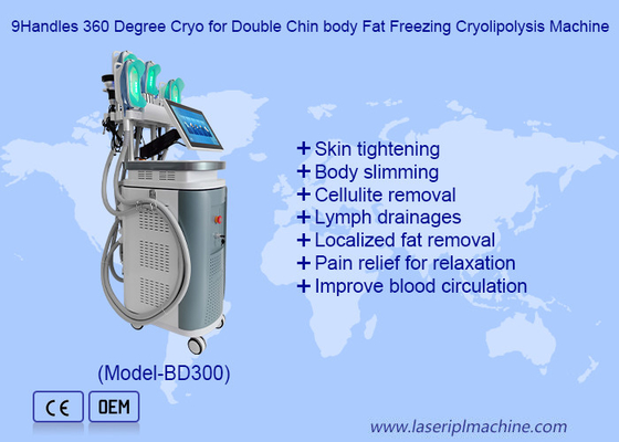 9Handles 360 graden cryo voor dubbele kin lichaam vet bevriezing cryolipolyse machine
