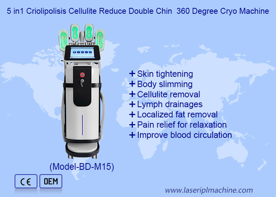 5 in1 Criolipolisis Cellulitis Reductie Dubbele Kin 360 Graden Cryo Machine