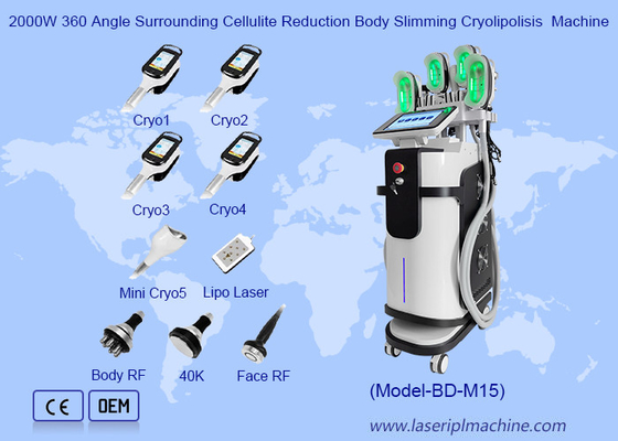 2000W 360-hoek omringende cellulitisvermindering lichaam afslanking cryolipolisis machine