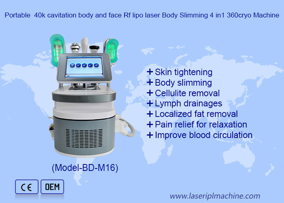 Draagbare 40k cavitatie lichaam en gezicht Rf lipo laser Body Slimming 4in1 360 cryo machine