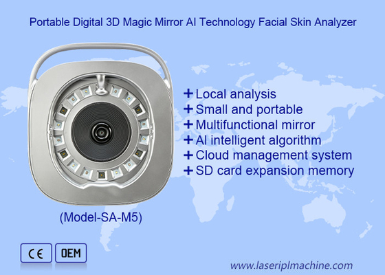 Draagbare gezichtshuidmicroscoop Gezichtsscanner 3D huidanalysator