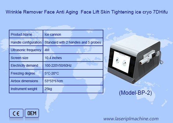 Huidverlichting Strenger gezicht Anti-aging 2 in 1 ijs Hifu Machine