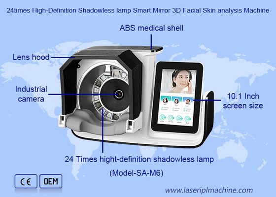 24x High Definition Schaduwloze Lamp Smart Mirror 3D Gezichtshuid Analyse Machine