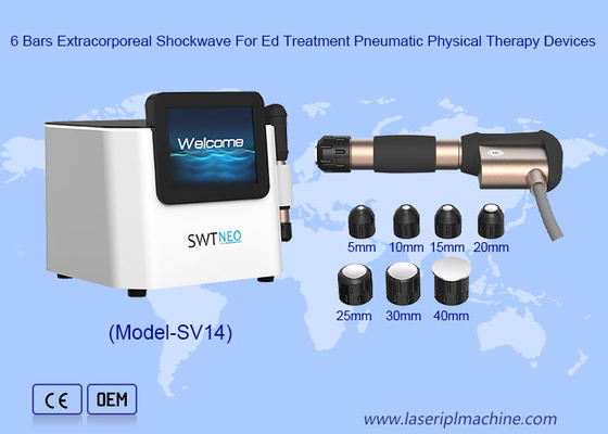 6 Bars Extracorporale schokgolf voor ED-behandeling Pneumatische fysiotherapieapparaten