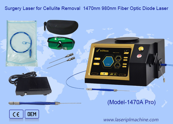 Verwijdering van spataderen Behandeling van aambeien 980 1470nm Chirurgische diode laser liposuctie machine
