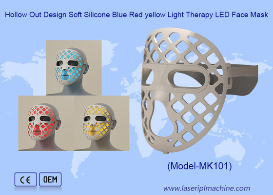 360 graden zacht siliconen gezichtsmasker met hol ontwerp geleid blauw rood geleid licht therapie