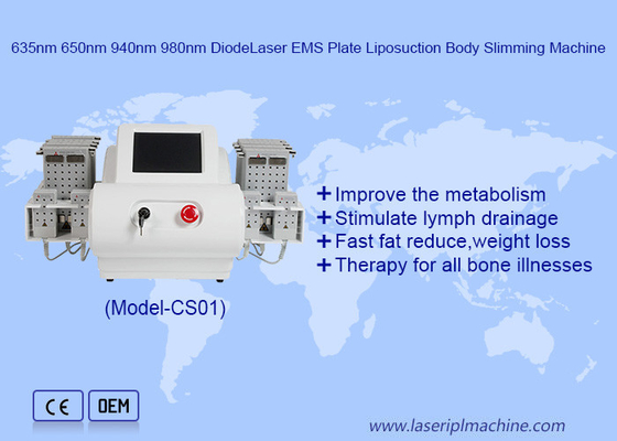 EMS Pads 635nm 650nm 940nm 980nm LipoLaser liposuctie machine voor vet verwijdering Gewichtsverlies