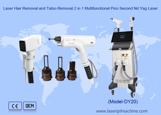 2in1 Nd Yag Pico Laser Tattoo Removal Permanent 755 1064 808nm Ice Diode Laser Haarverwijdering Machine