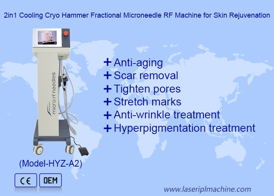 2in1 koelende cryo hamer fractionele microneedle RF machine voor huidverjonging