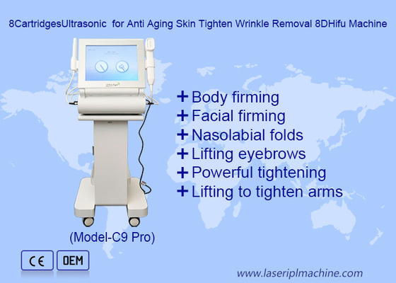 8 Ultrasone cartridges voor anti-aging huid Strenger rimpelverwijdering 8DHifu Machine