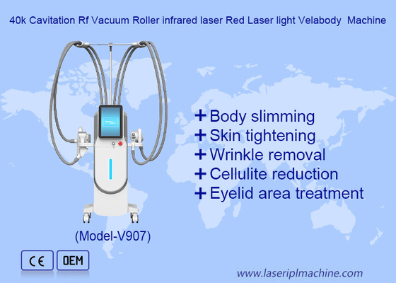 360 Roterende vacuüm RF 40K Cavitatie Lichaam Contouring Buikvetverwijdering Velaslim Machine