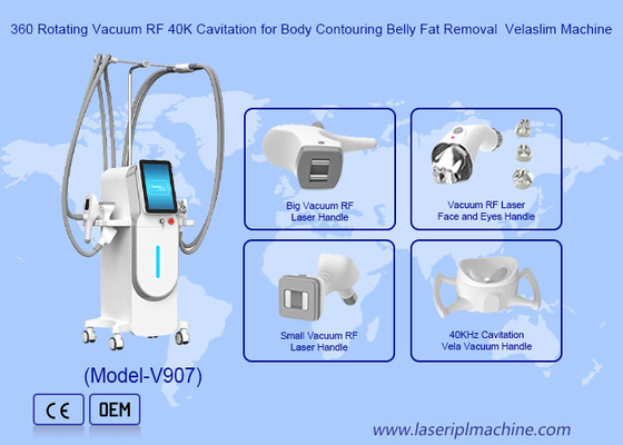 360 Roterende vacuüm RF 40K Cavitatie Lichaam Contouring Buikvetverwijdering Velaslim Machine