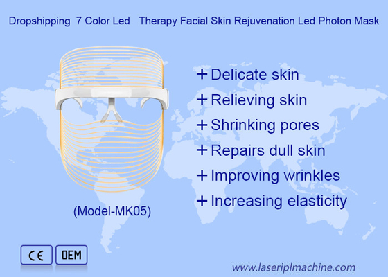 Oplaadbare draadloze 7Color Beauty Light Therapy Led gezichtsmaskers