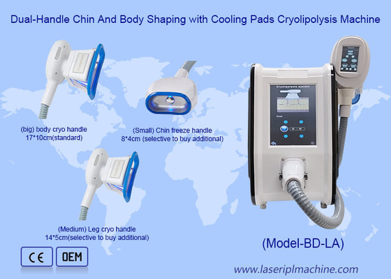 Dual Handle Kin And Body Shaping Cooling Pads Cryolipolysis Machine