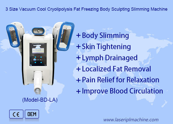 3-maten vacuümkoelende cryolipolyse vetbevriezende lichaamsvormende afslankmachine