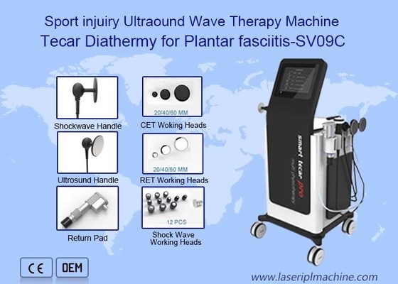 80mm het Handvat combineert de Ultrasone klankmachine van de 6 Barschokgolf voor Plantar Vermageringsdieet
