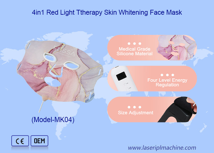630nm/880nm/590nm/470nm Led Face Mask Light Therapy voor rode/gele/blauwe/infrarood lichtmodus