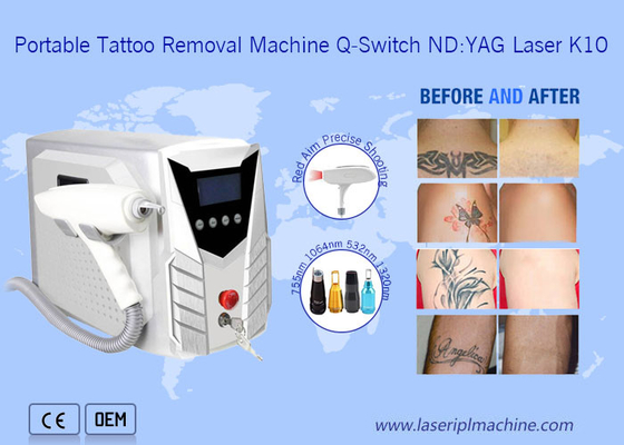 1064nm 532nm Laser tatoeage verwijdering machine Draagbaar met afneembare handvat