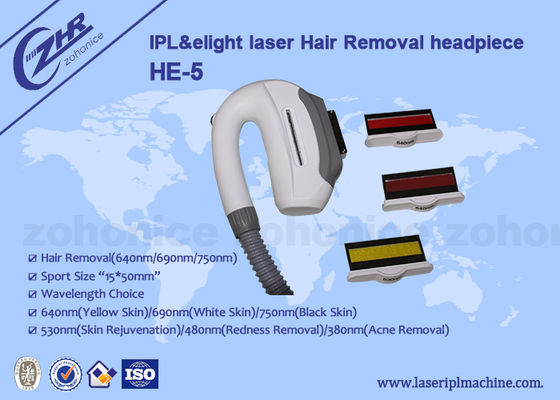 Goede prijs IPL & E - Lichte van het de Laserhandvat van de Haarverwijdering van de het Stuk Grote Vlek Grootte 15*50mm online