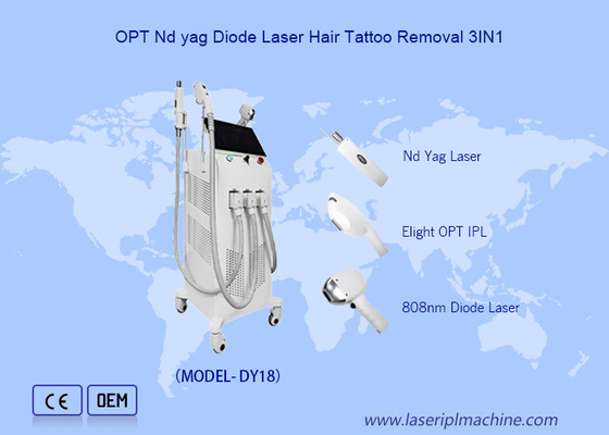 Multifunktioneel 3 In 1 808nm Diode Laser Haarverwijdering Tatoeageverwijdering
