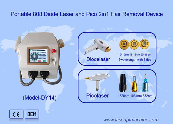 Goede prijs 2 in 1 Pico Laser Diode Haarverwijdering en Picosecond Laser Tattoo Removal Machine online