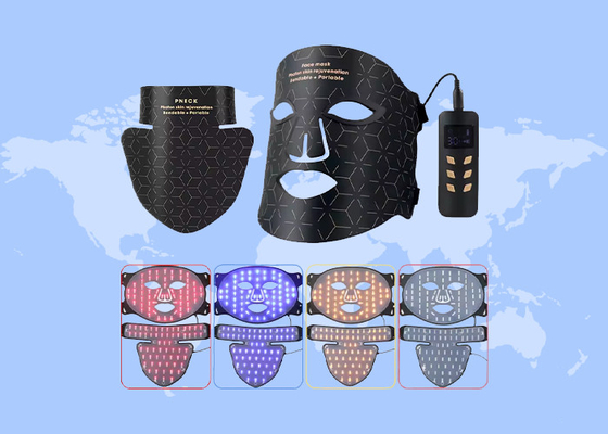 4 kleuren led licht met infrarood siliconen masker voor volledige gezicht rimpelverwijdering huidverzorging