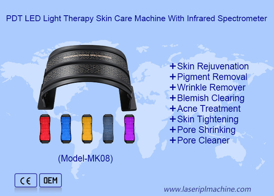 Draagbare PDT LED lichttherapie huidverzorgingsmachine met infrarood spectrometer