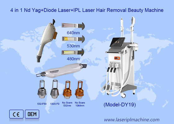 Goede prijs 3 IN 1 Nd Yag 808nm Diode Laser Haar Tattoo Verwijdering IPL Acne Behandeling Machine online