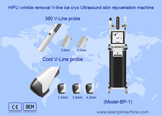 Goede prijs HIFU Rimpelverwijdering V Lijn Ice Cryo Ultrasound Huidverjongingsmachine online