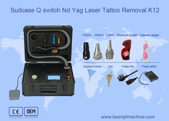 Koffer 532nm Laser Tattoo Removal Mini Q Switch Nd Yag schoonheidsmachine
