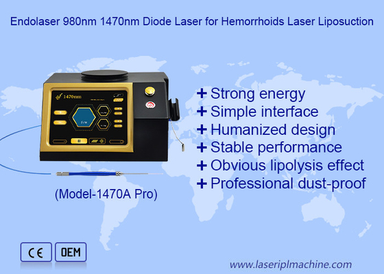 Chirurgie Laser voor cellulitisverwijdering 1470nm 980nm Fiber Optic Diode Laser Liposuction Machine