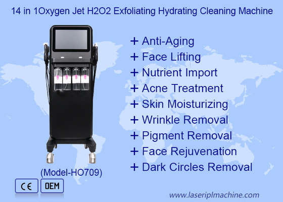 14 In 1 zuurstofstraal H2O2 Exfoliating Hydrating Cleaning Machine