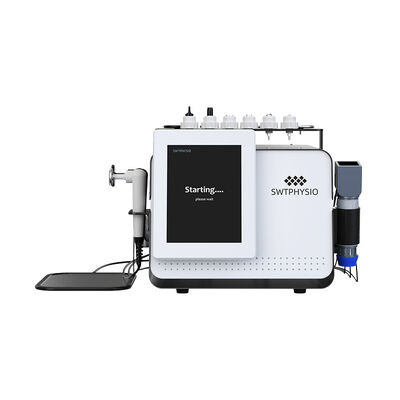 Goede prijs 4 handgrepen ED-therapie Verbeter rimpels 448KHz CET RET Vacuüm EMS Fysiotherapie Schokgolfapparaat online