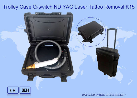 Goede prijs Trolley Case 1064nm 532nm 1320nm Q Switch Nd Yag Laser Tattoo Verwijdering Machine online